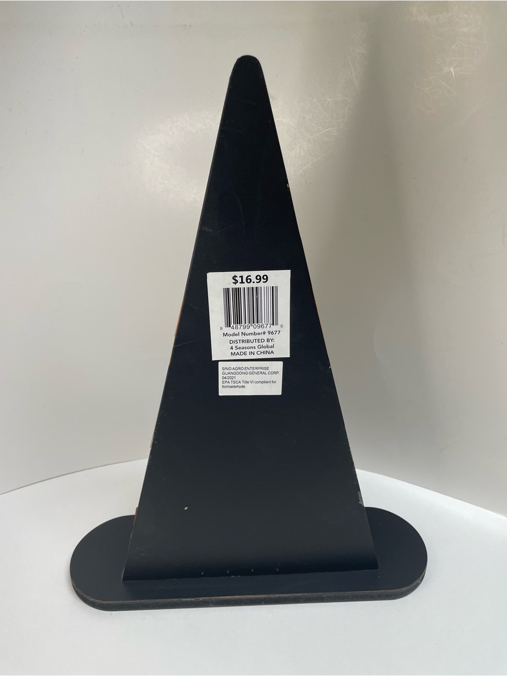 Halloween Cone Sign - Black & Orange Size 13 X 17 Spooky Boo 👻 - Picture 3 of 3